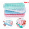 Silicone Ice Cube Tray Molds With Lid 4 Trays 3631004
