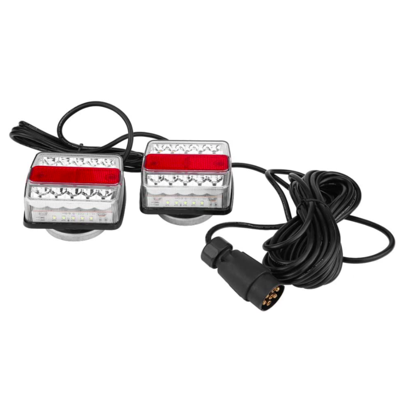 Trailer Tail Lights 7 Pin Round Magnetic 16 LED 2004046