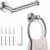 Toilet Paper Roll Holder + Towel Ring Set 3653413