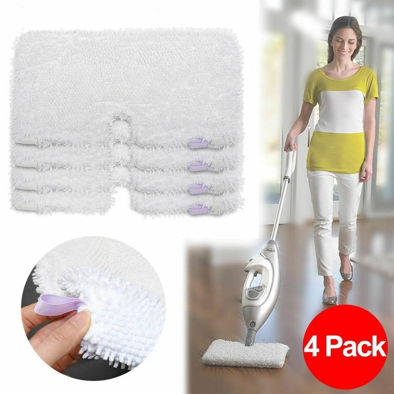 4 Pack Microfiber Steam Mop Replacement Pads for Shark Steam Pocket Mop 3655001