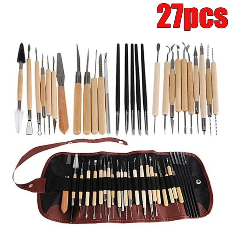 27pcs Pottery Starter Clay Modelling Tool Set 3653204