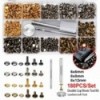 180pcs Leather Rivets Metal Double Cap Rivet Studs DIY Kit 3651804