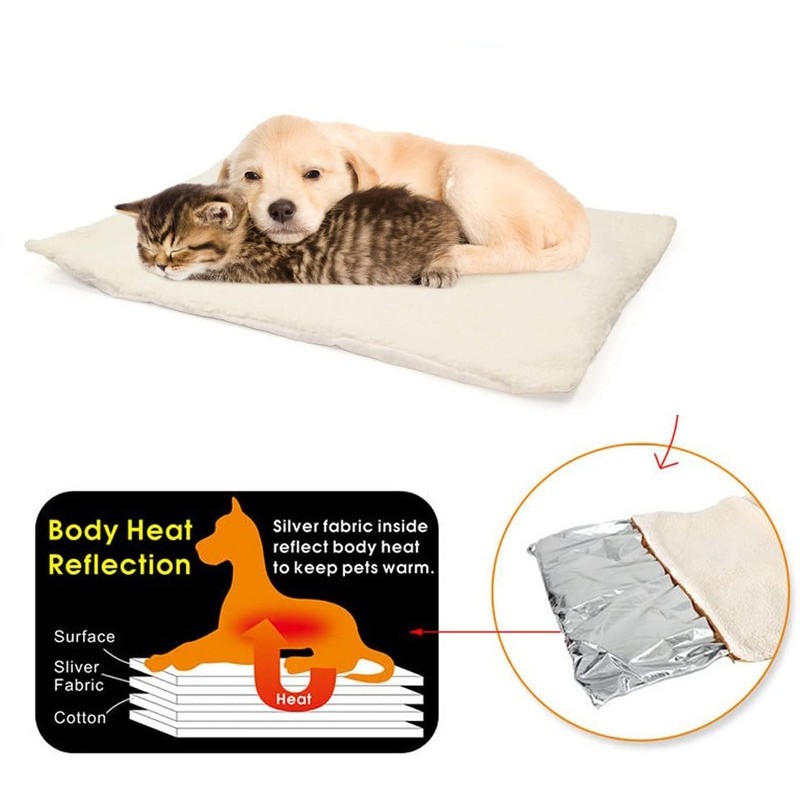 Self Heating Pet Blanket Cat Dog Self Warming Mat Washable Rug 3643301