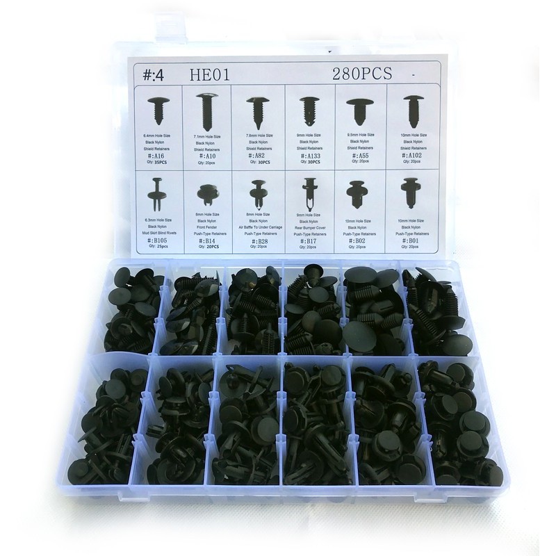 Shield Retainers Clips Trim Rivets 280pcs 2029701