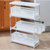 4 Tiers Slide Out Storage Tower with Wheels 2105601