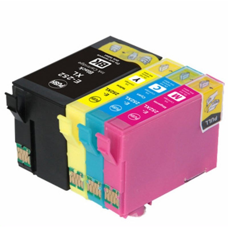 4 Pack T252 Compatible Ink Cartridge For Epson Printer Wf 3620 3640 7610 7620 1326