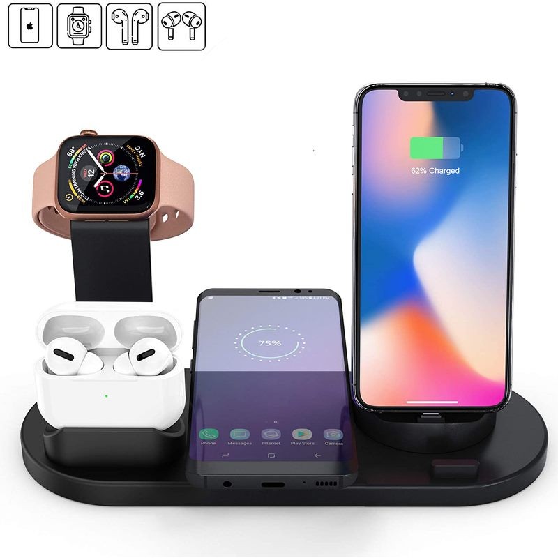 Wireless Charging Dock Station 4 in 1 iPhone AirPod Apple Watch Charger