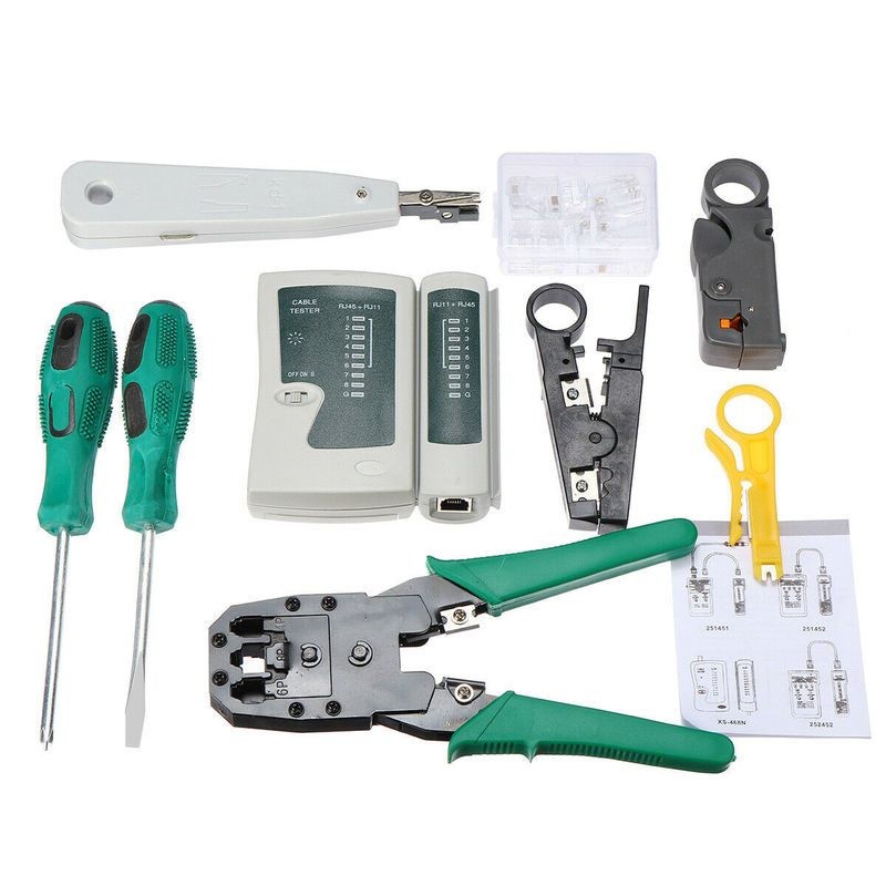 Network Ethernet LAN Kit Cable Tester Crimper Plier Tool