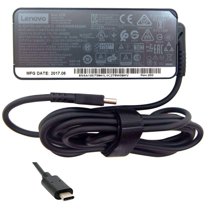 ORIGINAL LENOVO 20V 2.25A 45W USB TYPE-C POWER ADAPTER