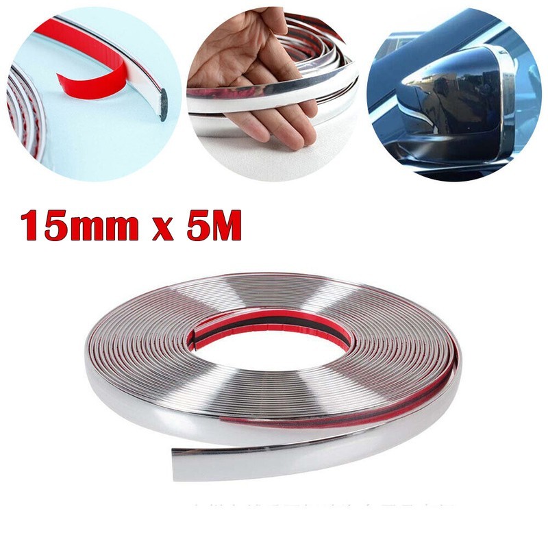 Car Chrome Styling Moulding Trim Strip 15mm x 5M 3633204